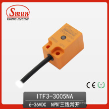 Interruptor de Proximidade Indutivo 6-36VDC Três-Fios DC NPN Sensor Normalmente Aberto com 5mm de Distância de Detecção